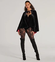 Spooky And Sultry Velvet Hooded Cape