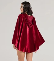 Spooky And Sultry Velvet Hooded Cape