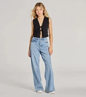 Adorable Entrance Tie-Front Ponte Vest