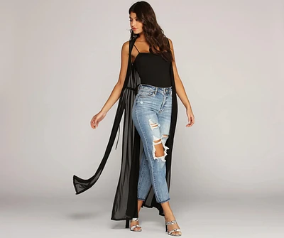 Stylishly Sheer Mesh Duster