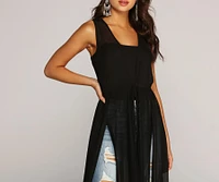 Stylishly Sheer Mesh Duster