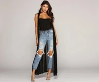 Stylishly Sheer Mesh Duster