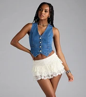 Hometown Cutie Button Denim Vest
