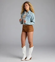 So Laid Back Frayed Crop Denim Jacket