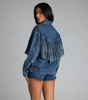 Fringe Benefits Oversized Denim Jacket