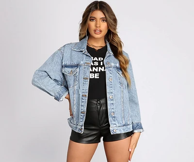 Squad Goals Over-Sized Denim Jacket