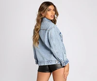 Squad Goals Over-Sized Denim Jacket