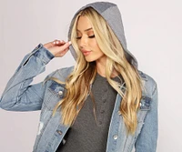Cute And Casual Hooded Denim Jacket