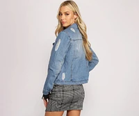 Stylish And Distressed Denim Jacket