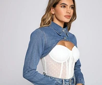 Classic Mood Denim Cropped Topper