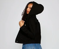 Blue Jeans Baby Denim Hooded Trucker Jacket