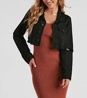 Better Denim Frayed Crop Jacket