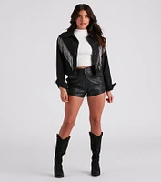 Rocker-Chic Rhinestone Fringe Denim Jacket