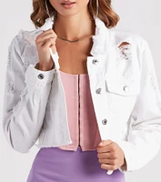 New Fave Distressed Cropped Denim Jacket
