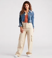 New Fave Distressed Cropped Denim Jacket
