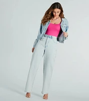 Don't Waist Time Crop Denim Jacket