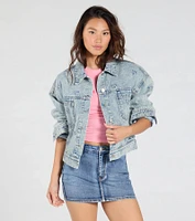 Iconic Cutie Bow Trucker Denim Jacket