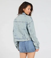 Iconic Cutie Bow Trucker Denim Jacket