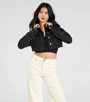 Trend Always Acid Wash Crop Denim Jacket