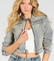 Trendy Arrival Denim Moto Jacket