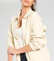 Keeping It Cool Oversized Denim Bomber Jacket