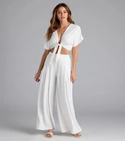 Weekend Vibes Tie-Front Crop Top