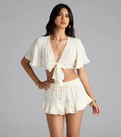 Effortless Chic Tie-Front Crop Top