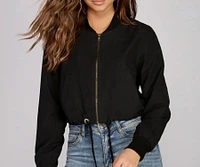 Bettah Brushed Rayon Bomber Jacket