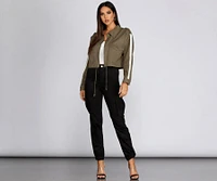 Cropped Cargo Utility Jacket