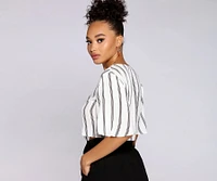 Good Gauze Tie Front Crop Top