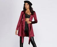 Stunning Sophistication Satin Trench Dress