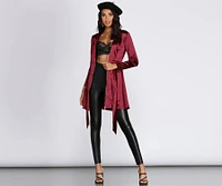 Stunning Sophistication Satin Trench Dress