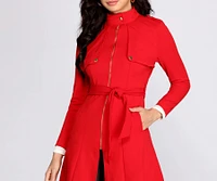 Down To Business Belted Trench Coat