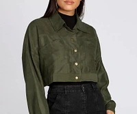 Cropped And Collared Lightweight Jacket