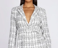 Boucle Belted Blazer Trench