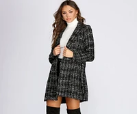 Boucle Belted Blazer Trench