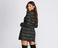 Boucle Belted Blazer Trench