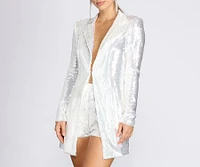 Glam Goals Sequin Longline Blazer