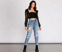 The Sheer Mesh Nylon Cropped Jacket