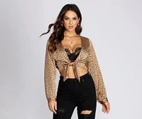 Polka Dot Party Tie Front Top