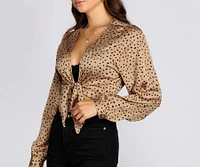 Polka Dot Party Tie Front Top
