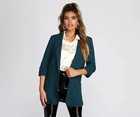 Over-Sized Woven Boyfriend Blazer
