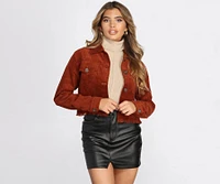 Worth Their While Corduroy Cropped Jacket