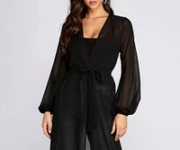 Chic Chiffon Tie Front Duster