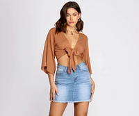 Go With The Flow Kimono Sleeve Top