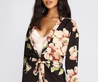 Wildflower Floral Belted Kimono