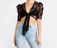 Floral Stunner Tie Front Top