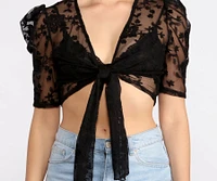 Floral Stunner Tie Front Top