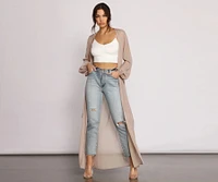 Chic Chiffon Tie Front Duster