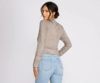 Sweet And Sheer Faux Suede Jacket